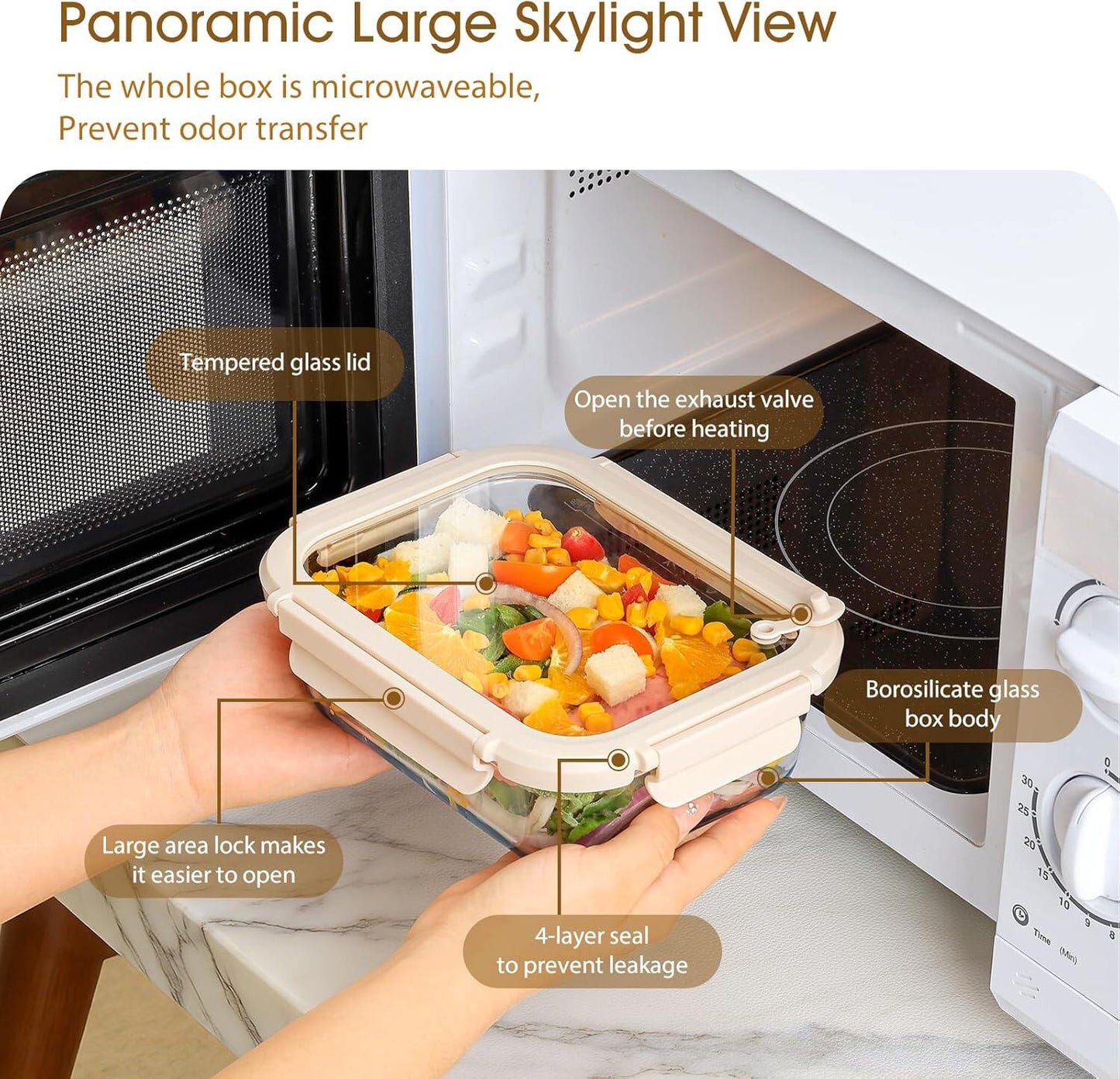 Glass Food Storage Containers with Glass Lids