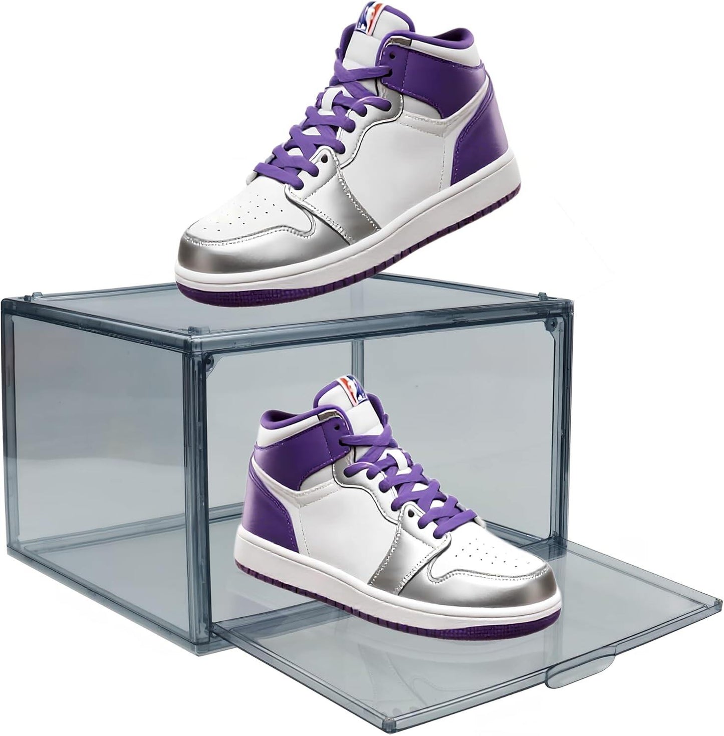 Drop-Front Clear Shoe Storage Box Acrylic Box Shoe Organizer