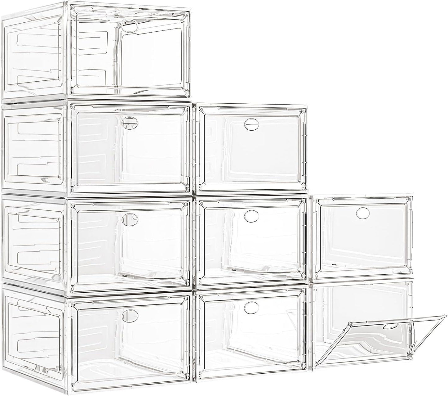 Thickened Clear Shoe Storage Organizer with Magnetic Door