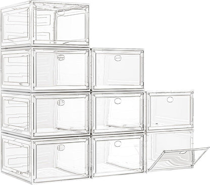 Thickened Clear Shoe Storage Organizer with Magnetic Door
