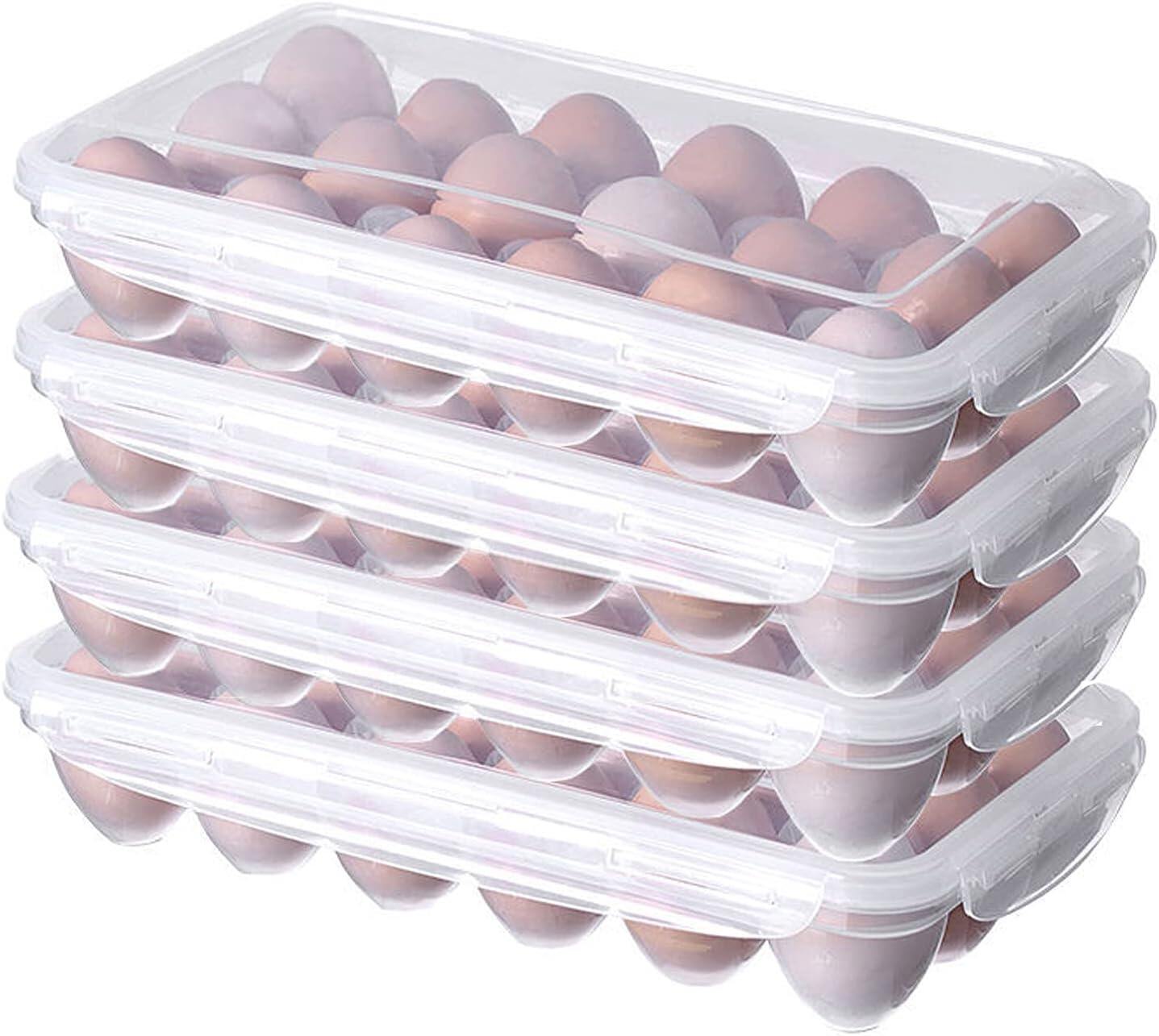 4 Pack Covered Egg Holders,Egg Holder For Refrigerator
