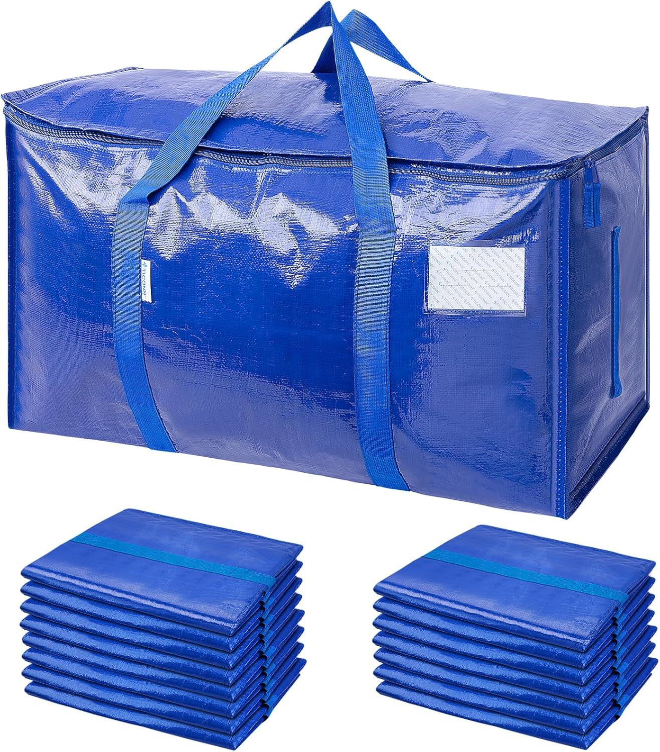 Extra Large Moving Bags Heavy Duty with Zippers & Carrying Handles